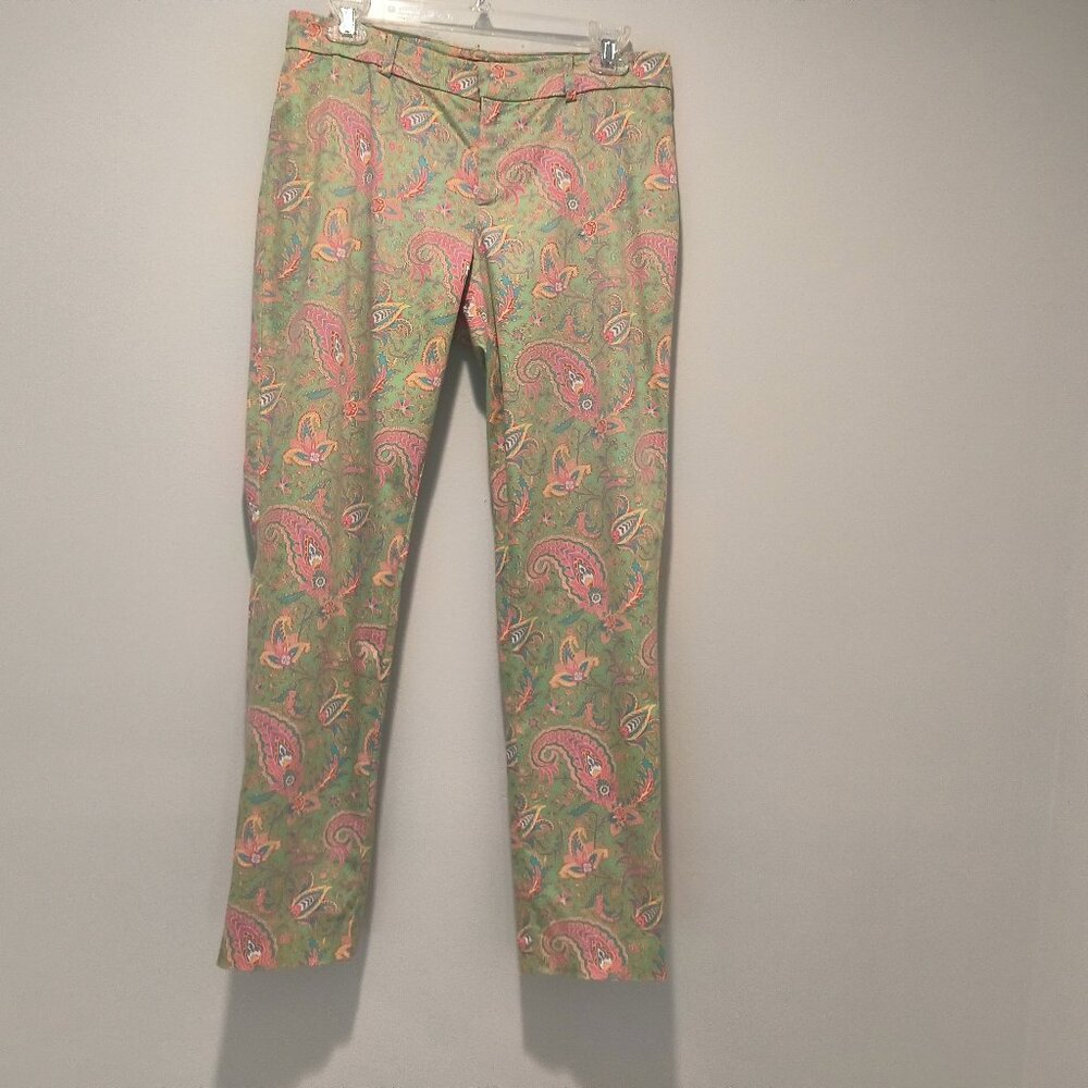 Lauren Ralph Lauren  Green & Pink Paisley Pants Size 4